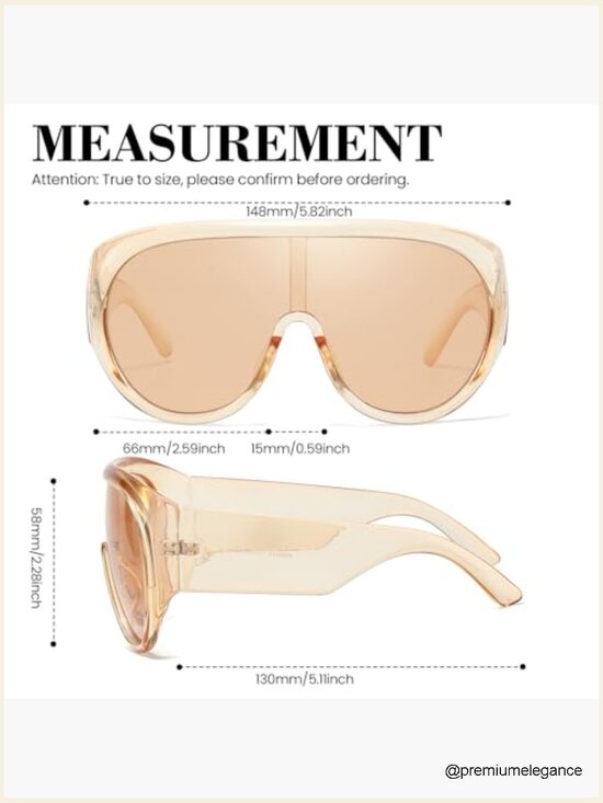 Oversized Sunglasses UV400 Protection Large Frame Unisex Driving Beach main image 4
